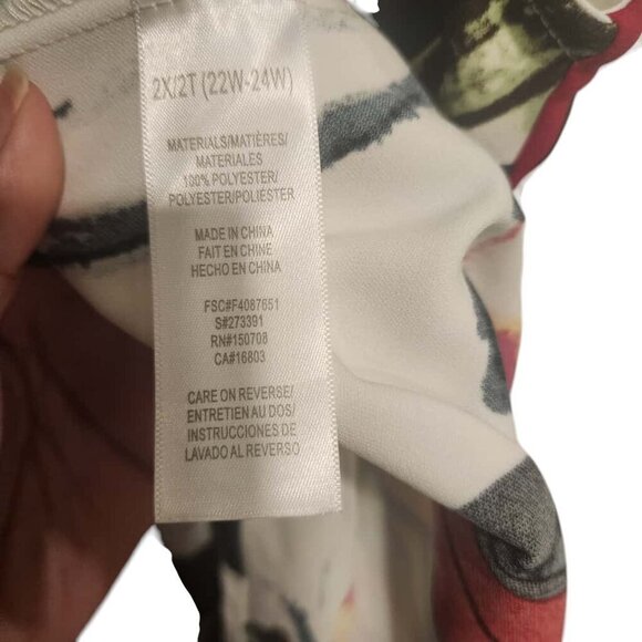 Signature Collection Dress Women Size 2X Multicolor Floral Sleeveless Scoop Neck - Picture 7 of 11